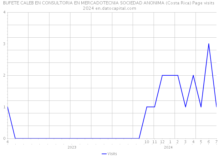 BUFETE CALEB EN CONSULTORIA EN MERCADOTECNIA SOCIEDAD ANONIMA (Costa Rica) Page visits 2024 