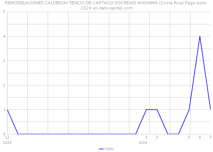 REMODELACIONES CALDERON TENCIO DE CARTAGO SOCIEDAD ANONIMA (Costa Rica) Page visits 2024 