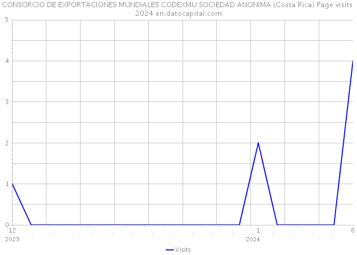 CONSORCIO DE EXPORTACIONES MUNDIALES CODEXMU SOCIEDAD ANONIMA (Costa Rica) Page visits 2024 