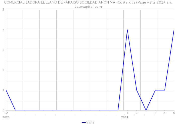 COMERCIALIZADORA EL LLANO DE PARAISO SOCIEDAD ANONIMA (Costa Rica) Page visits 2024 