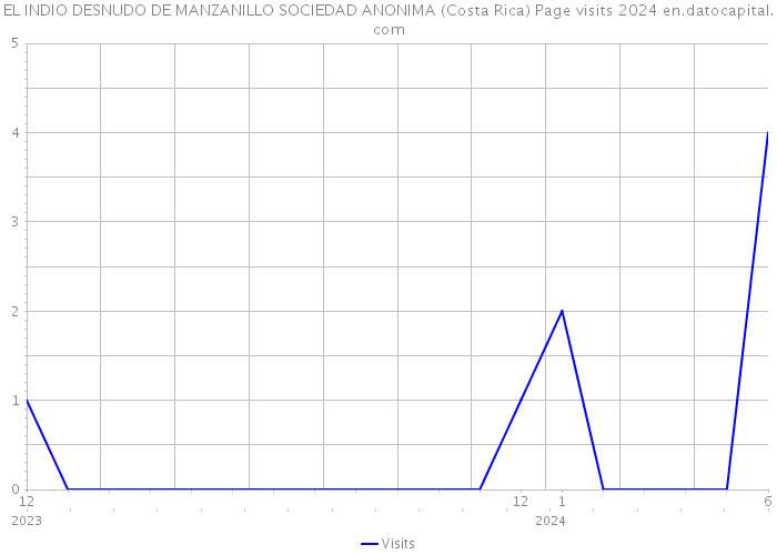 EL INDIO DESNUDO DE MANZANILLO SOCIEDAD ANONIMA (Costa Rica) Page visits 2024 
