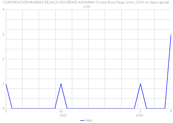 CORPORACION MAREAS DE JACO SOCIEDAD ANONIMA (Costa Rica) Page visits 2024 