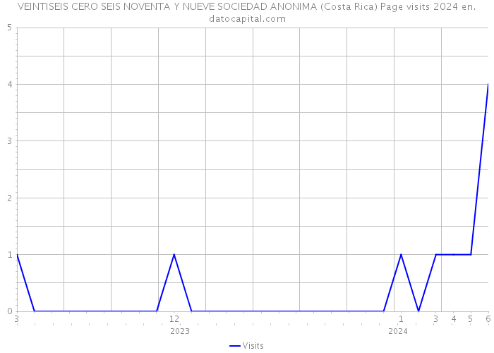 VEINTISEIS CERO SEIS NOVENTA Y NUEVE SOCIEDAD ANONIMA (Costa Rica) Page visits 2024 