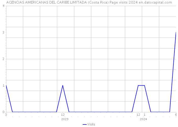 AGENCIAS AMERICANAS DEL CARIBE LIMITADA (Costa Rica) Page visits 2024 