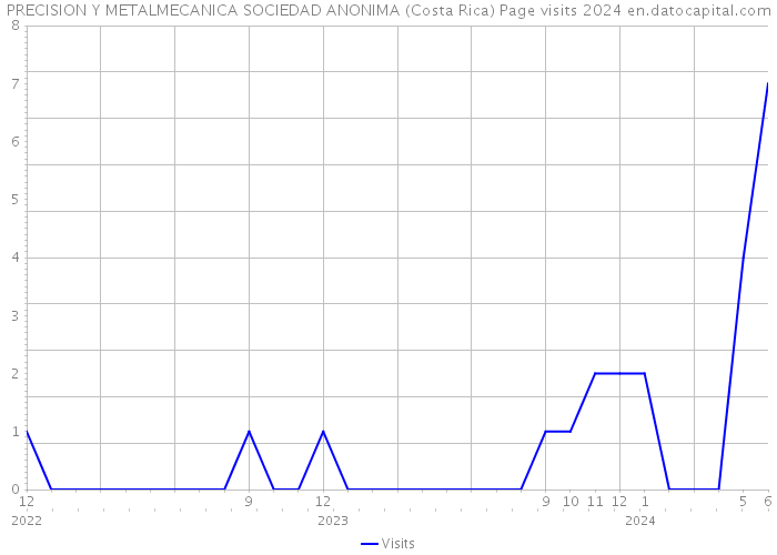 PRECISION Y METALMECANICA SOCIEDAD ANONIMA (Costa Rica) Page visits 2024 