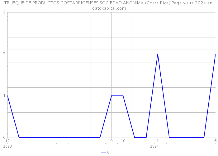 TRUEQUE DE PRODUCTOS COSTARRICENSES SOCIEDAD ANONIMA (Costa Rica) Page visits 2024 