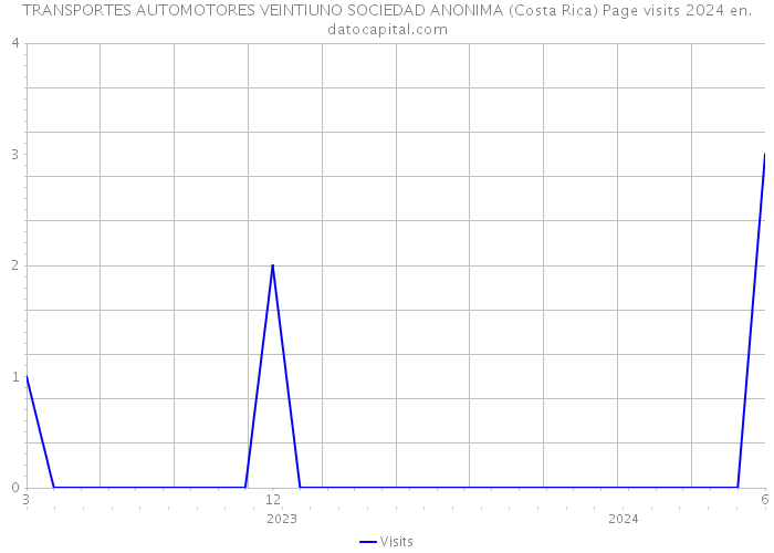 TRANSPORTES AUTOMOTORES VEINTIUNO SOCIEDAD ANONIMA (Costa Rica) Page visits 2024 