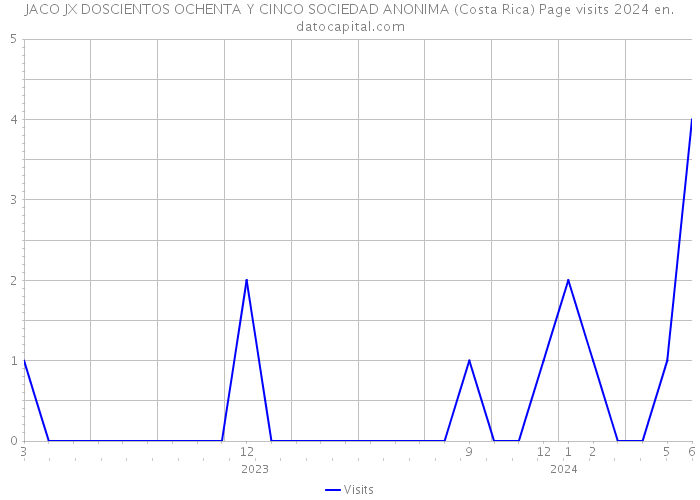 JACO JX DOSCIENTOS OCHENTA Y CINCO SOCIEDAD ANONIMA (Costa Rica) Page visits 2024 