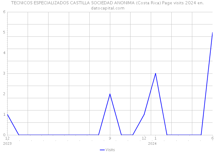 TECNICOS ESPECIALIZADOS CASTILLA SOCIEDAD ANONIMA (Costa Rica) Page visits 2024 
