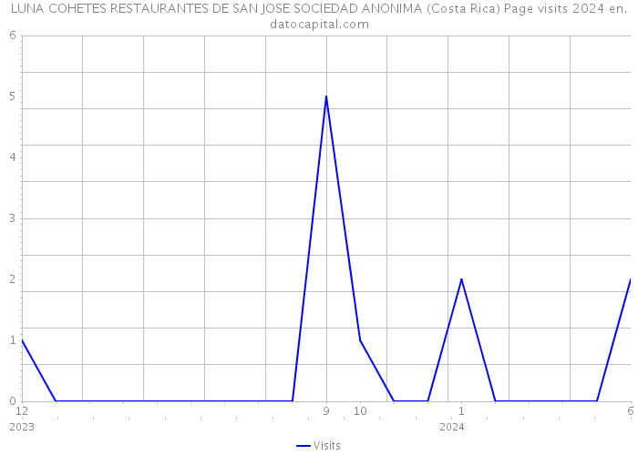 LUNA COHETES RESTAURANTES DE SAN JOSE SOCIEDAD ANONIMA (Costa Rica) Page visits 2024 