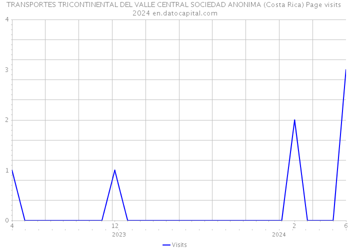 TRANSPORTES TRICONTINENTAL DEL VALLE CENTRAL SOCIEDAD ANONIMA (Costa Rica) Page visits 2024 