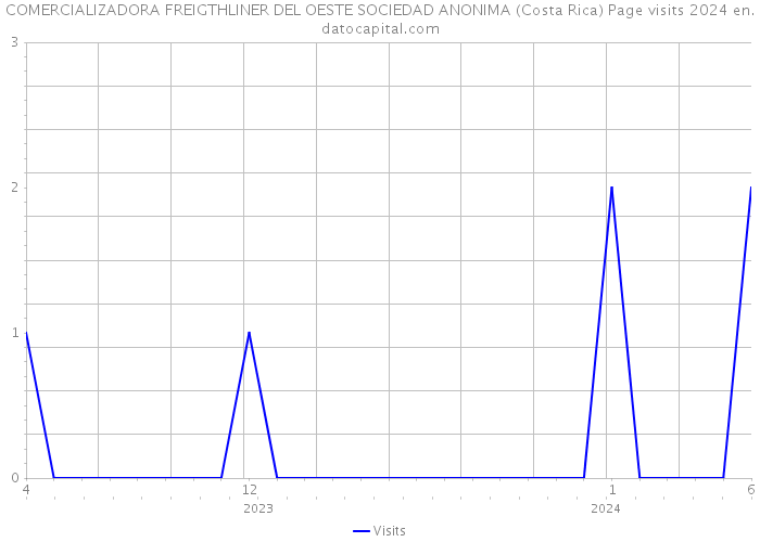 COMERCIALIZADORA FREIGTHLINER DEL OESTE SOCIEDAD ANONIMA (Costa Rica) Page visits 2024 