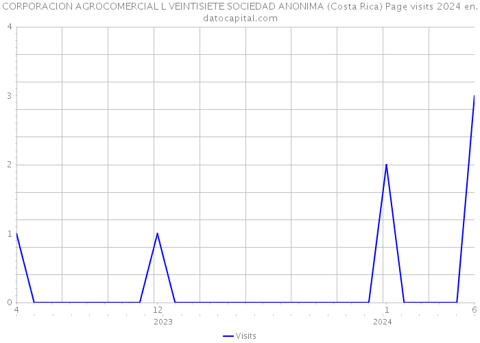 CORPORACION AGROCOMERCIAL L VEINTISIETE SOCIEDAD ANONIMA (Costa Rica) Page visits 2024 