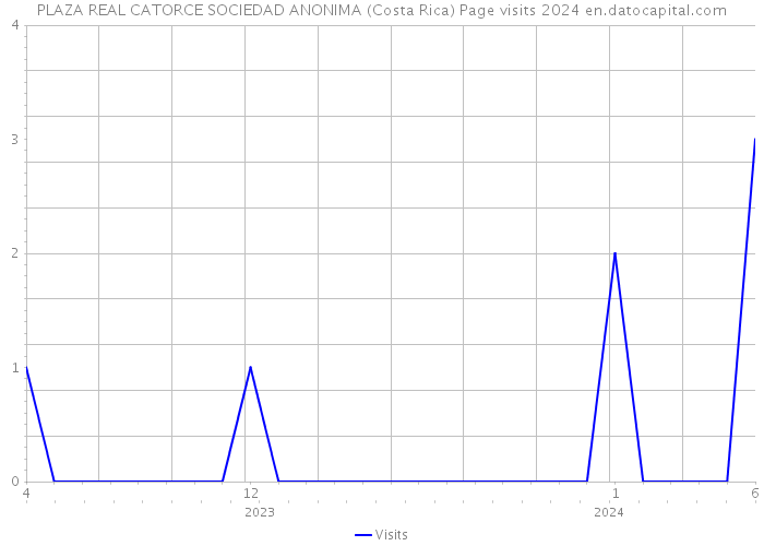 PLAZA REAL CATORCE SOCIEDAD ANONIMA (Costa Rica) Page visits 2024 