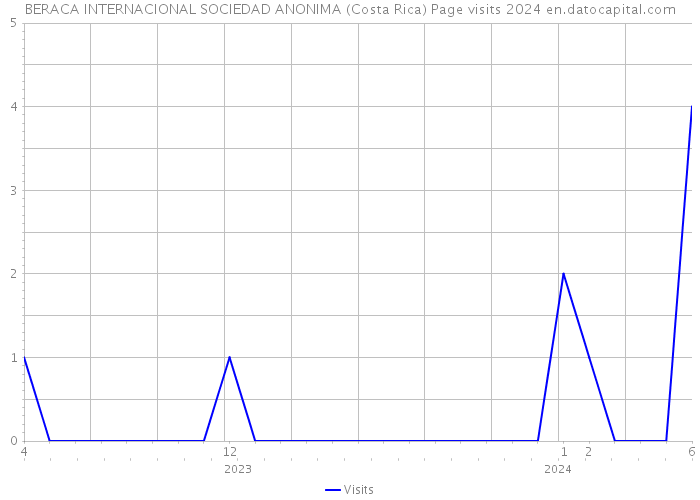 BERACA INTERNACIONAL SOCIEDAD ANONIMA (Costa Rica) Page visits 2024 
