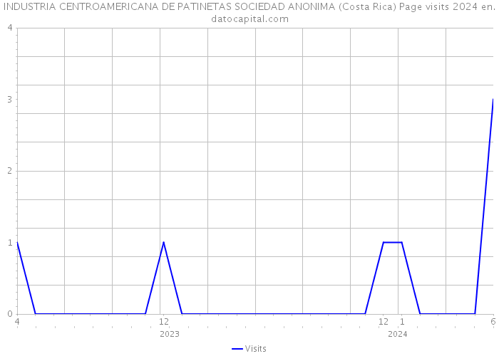 INDUSTRIA CENTROAMERICANA DE PATINETAS SOCIEDAD ANONIMA (Costa Rica) Page visits 2024 