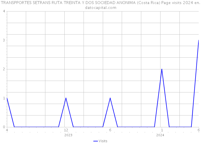 TRANSPPORTES SETRANS RUTA TREINTA Y DOS SOCIEDAD ANONIMA (Costa Rica) Page visits 2024 