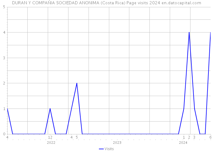 DURAN Y COMPAŃIA SOCIEDAD ANONIMA (Costa Rica) Page visits 2024 