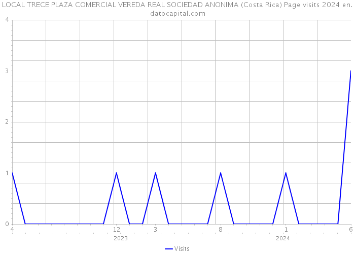 LOCAL TRECE PLAZA COMERCIAL VEREDA REAL SOCIEDAD ANONIMA (Costa Rica) Page visits 2024 
