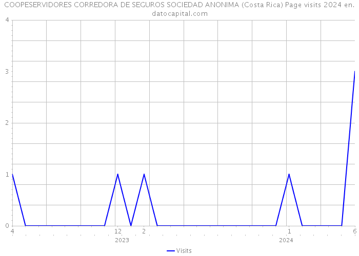 COOPESERVIDORES CORREDORA DE SEGUROS SOCIEDAD ANONIMA (Costa Rica) Page visits 2024 