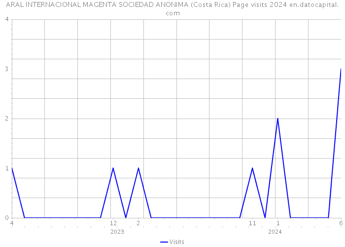 ARAL INTERNACIONAL MAGENTA SOCIEDAD ANONIMA (Costa Rica) Page visits 2024 