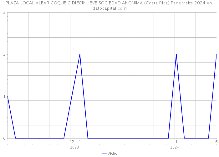 PLAZA LOCAL ALBARICOQUE C DIECINUEVE SOCIEDAD ANONIMA (Costa Rica) Page visits 2024 