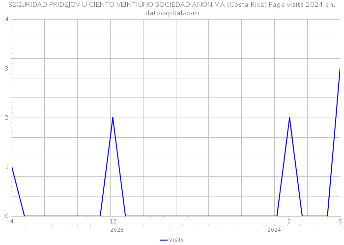 SEGURIDAD PRIDEJOV U CIENTO VEINTIUNO SOCIEDAD ANONIMA (Costa Rica) Page visits 2024 