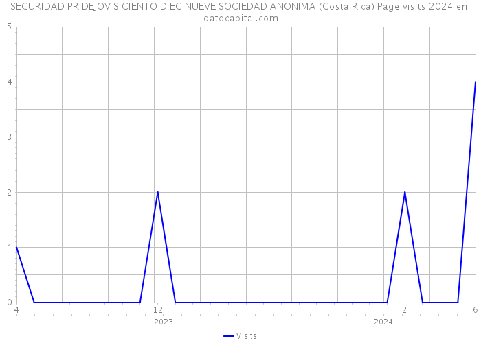SEGURIDAD PRIDEJOV S CIENTO DIECINUEVE SOCIEDAD ANONIMA (Costa Rica) Page visits 2024 
