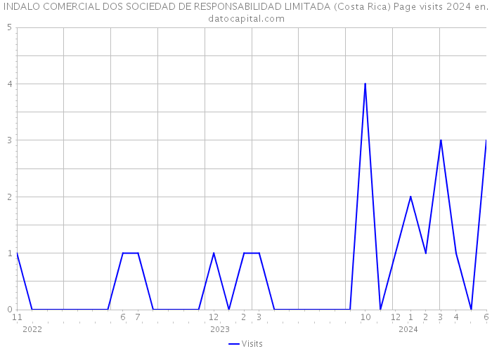 INDALO COMERCIAL DOS SOCIEDAD DE RESPONSABILIDAD LIMITADA (Costa Rica) Page visits 2024 