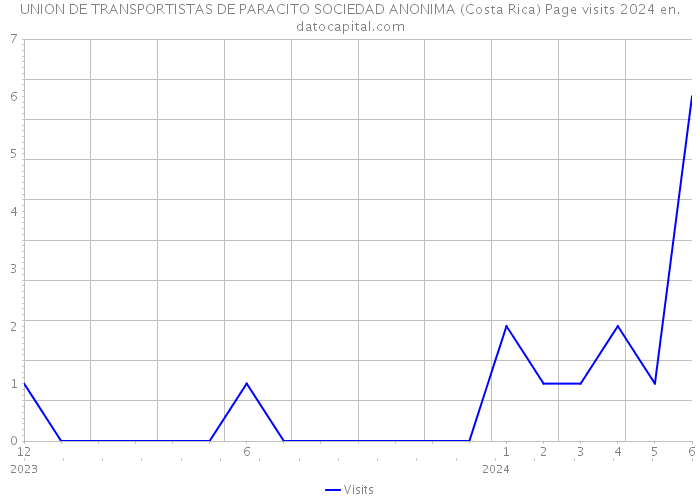 UNION DE TRANSPORTISTAS DE PARACITO SOCIEDAD ANONIMA (Costa Rica) Page visits 2024 