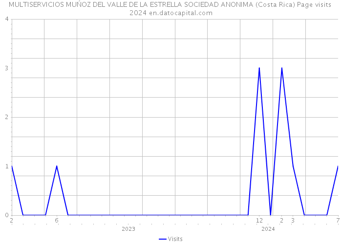 MULTISERVICIOS MUŃOZ DEL VALLE DE LA ESTRELLA SOCIEDAD ANONIMA (Costa Rica) Page visits 2024 