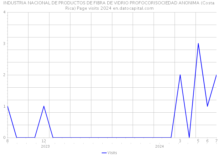 INDUSTRIA NACIONAL DE PRODUCTOS DE FIBRA DE VIDRIO PROFOCORISOCIEDAD ANONIMA (Costa Rica) Page visits 2024 
