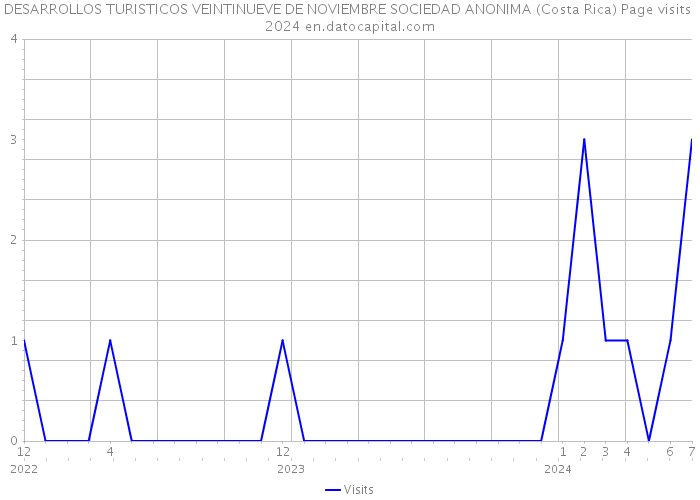 DESARROLLOS TURISTICOS VEINTINUEVE DE NOVIEMBRE SOCIEDAD ANONIMA (Costa Rica) Page visits 2024 