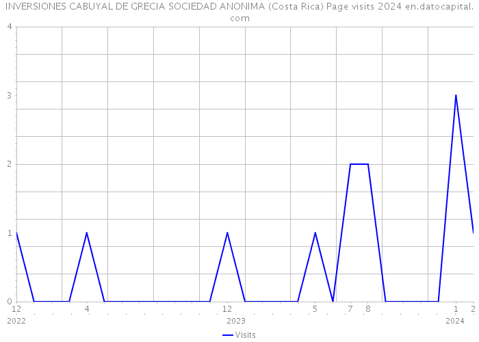 INVERSIONES CABUYAL DE GRECIA SOCIEDAD ANONIMA (Costa Rica) Page visits 2024 