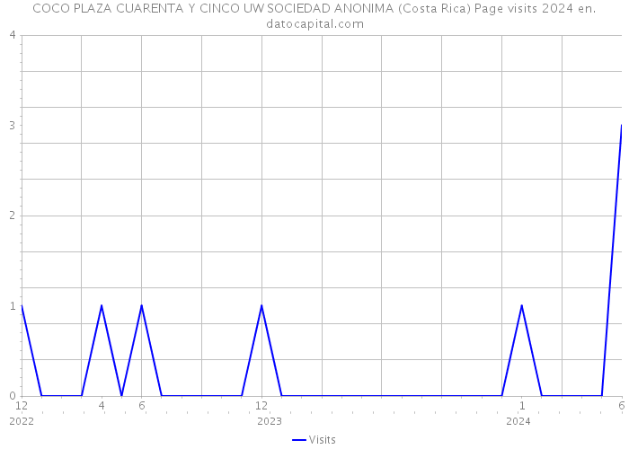 COCO PLAZA CUARENTA Y CINCO UW SOCIEDAD ANONIMA (Costa Rica) Page visits 2024 