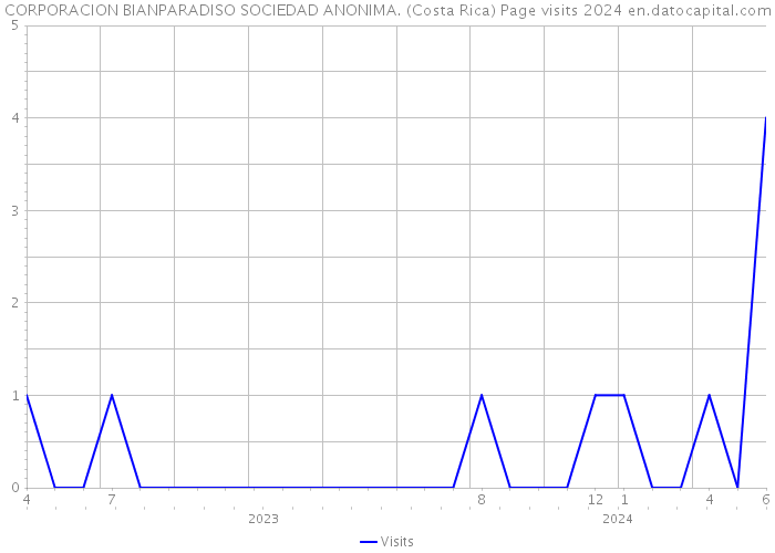 CORPORACION BIANPARADISO SOCIEDAD ANONIMA. (Costa Rica) Page visits 2024 