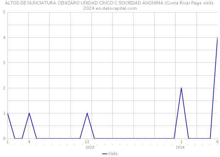 ALTOS DE NUNCIATURA CENIZARO UNIDAD CINCO C SOCIEDAD ANONIMA (Costa Rica) Page visits 2024 