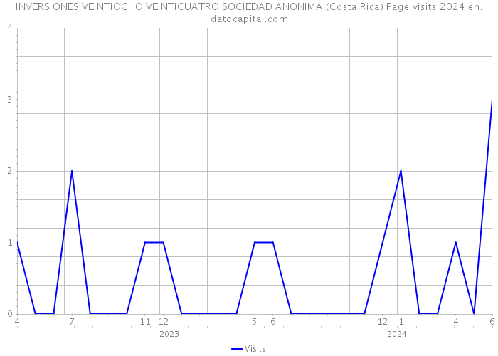 INVERSIONES VEINTIOCHO VEINTICUATRO SOCIEDAD ANONIMA (Costa Rica) Page visits 2024 