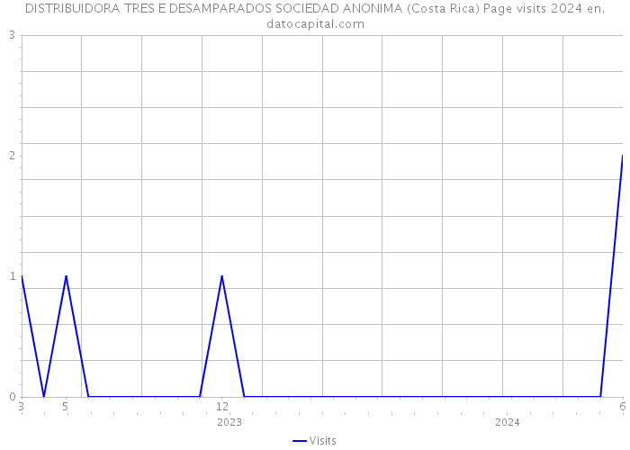 DISTRIBUIDORA TRES E DESAMPARADOS SOCIEDAD ANONIMA (Costa Rica) Page visits 2024 