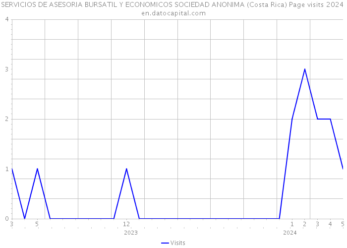 SERVICIOS DE ASESORIA BURSATIL Y ECONOMICOS SOCIEDAD ANONIMA (Costa Rica) Page visits 2024 