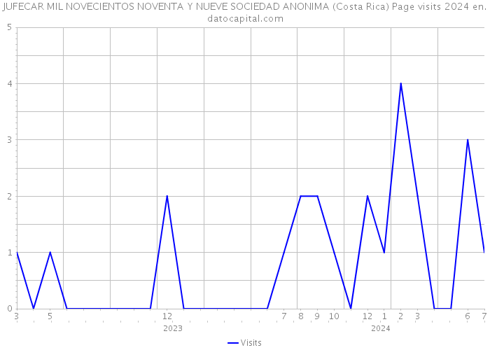 JUFECAR MIL NOVECIENTOS NOVENTA Y NUEVE SOCIEDAD ANONIMA (Costa Rica) Page visits 2024 