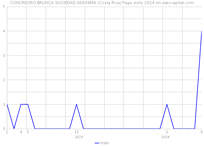 CONCREORO BRUNCA SOCIEDAD ANONIMA (Costa Rica) Page visits 2024 