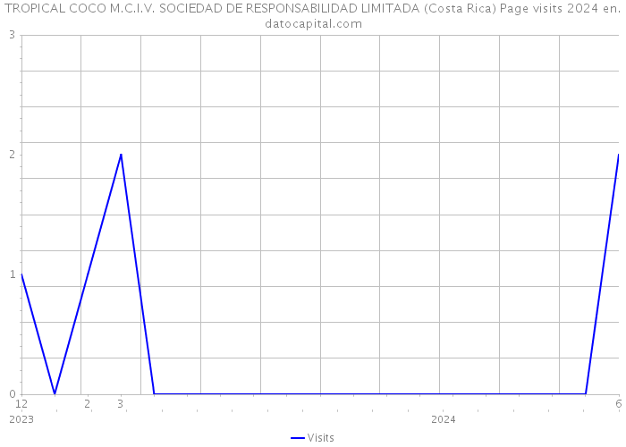TROPICAL COCO M.C.I.V. SOCIEDAD DE RESPONSABILIDAD LIMITADA (Costa Rica) Page visits 2024 