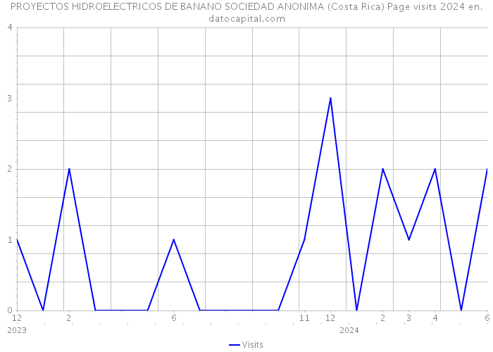 PROYECTOS HIDROELECTRICOS DE BANANO SOCIEDAD ANONIMA (Costa Rica) Page visits 2024 