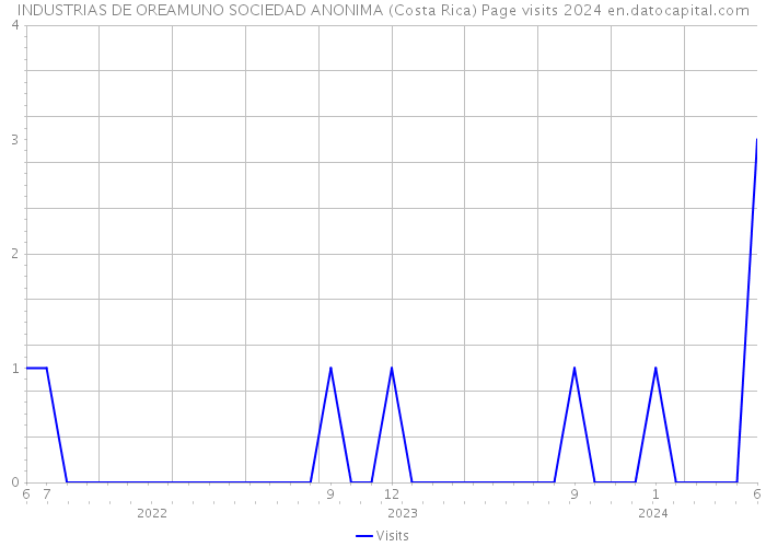 INDUSTRIAS DE OREAMUNO SOCIEDAD ANONIMA (Costa Rica) Page visits 2024 
