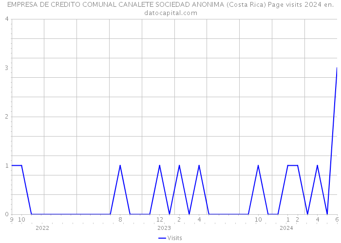 EMPRESA DE CREDITO COMUNAL CANALETE SOCIEDAD ANONIMA (Costa Rica) Page visits 2024 