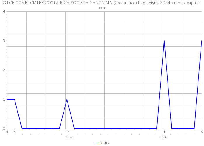 GILCE COMERCIALES COSTA RICA SOCIEDAD ANONIMA (Costa Rica) Page visits 2024 