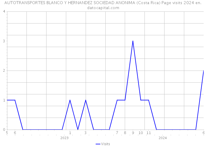 AUTOTRANSPORTES BLANCO Y HERNANDEZ SOCIEDAD ANONIMA (Costa Rica) Page visits 2024 