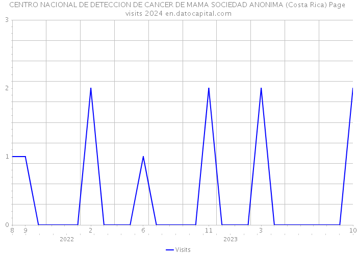 CENTRO NACIONAL DE DETECCION DE CANCER DE MAMA SOCIEDAD ANONIMA (Costa Rica) Page visits 2024 