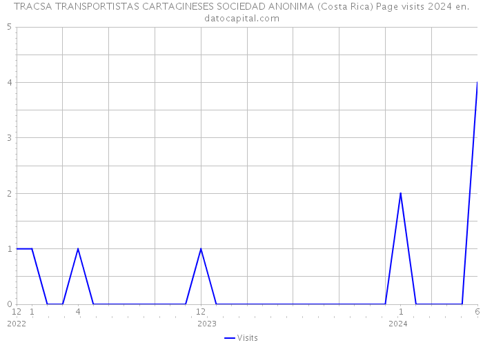 TRACSA TRANSPORTISTAS CARTAGINESES SOCIEDAD ANONIMA (Costa Rica) Page visits 2024 